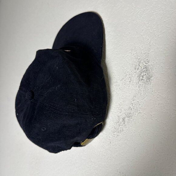 Y2K Pink Dolphin Corduroy Black Ghost Logo Adjustable "Rare" Cap Streetwear - Picture 4 of 8